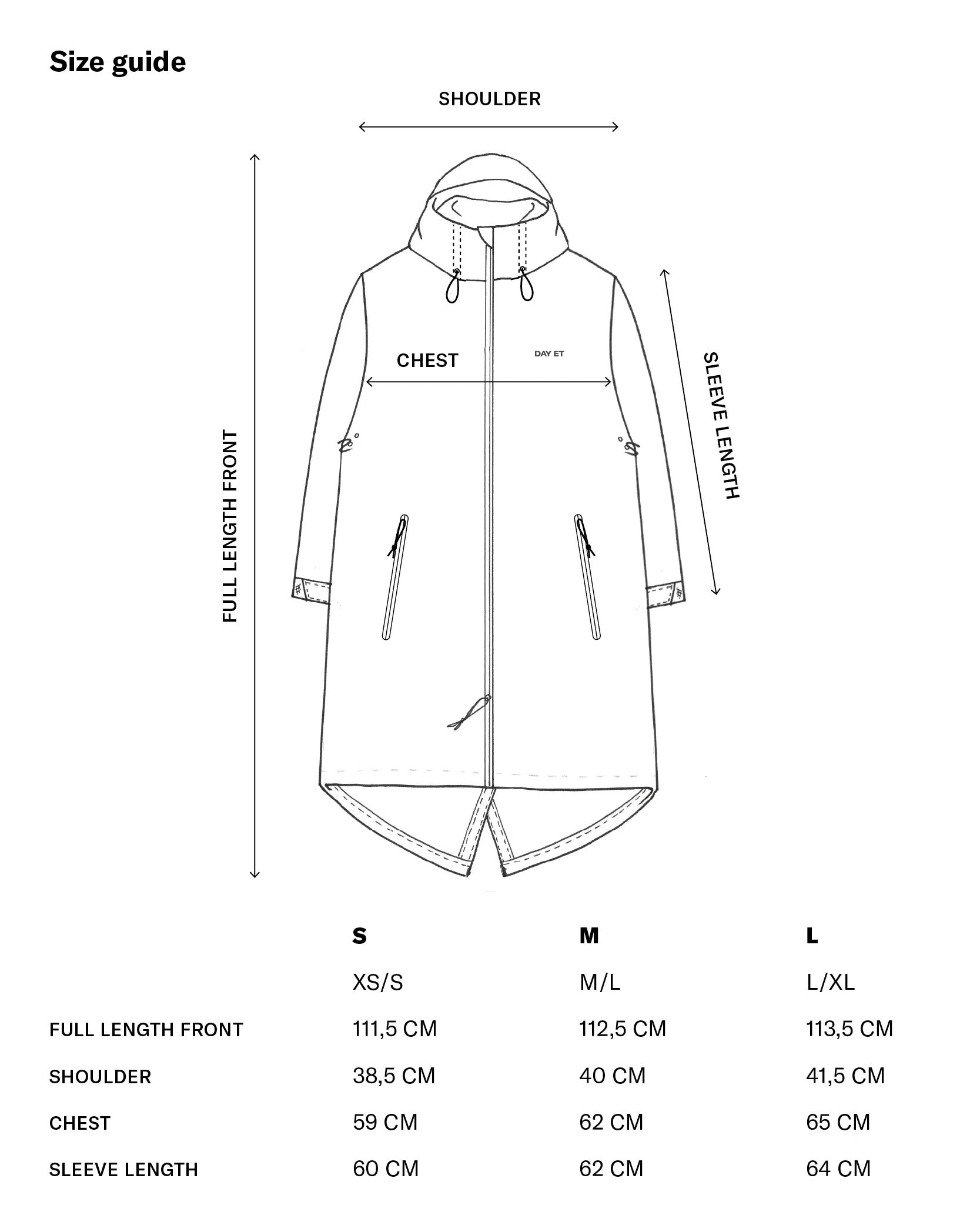 DAY RE- No Rain Coat- Svört