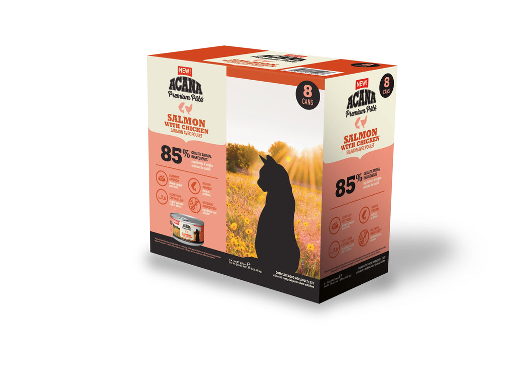 Acana blautfóður fyrir kisur,  lax 8 dósir 85g