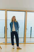 Kalia gallajakki  frá Freequent -Medium blue denim