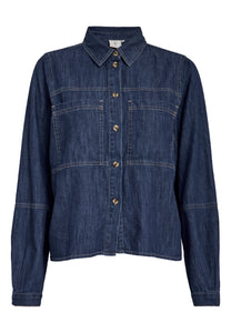 Kaia gallaskyrta/jakki frá Peppercorn - Mid blue denim