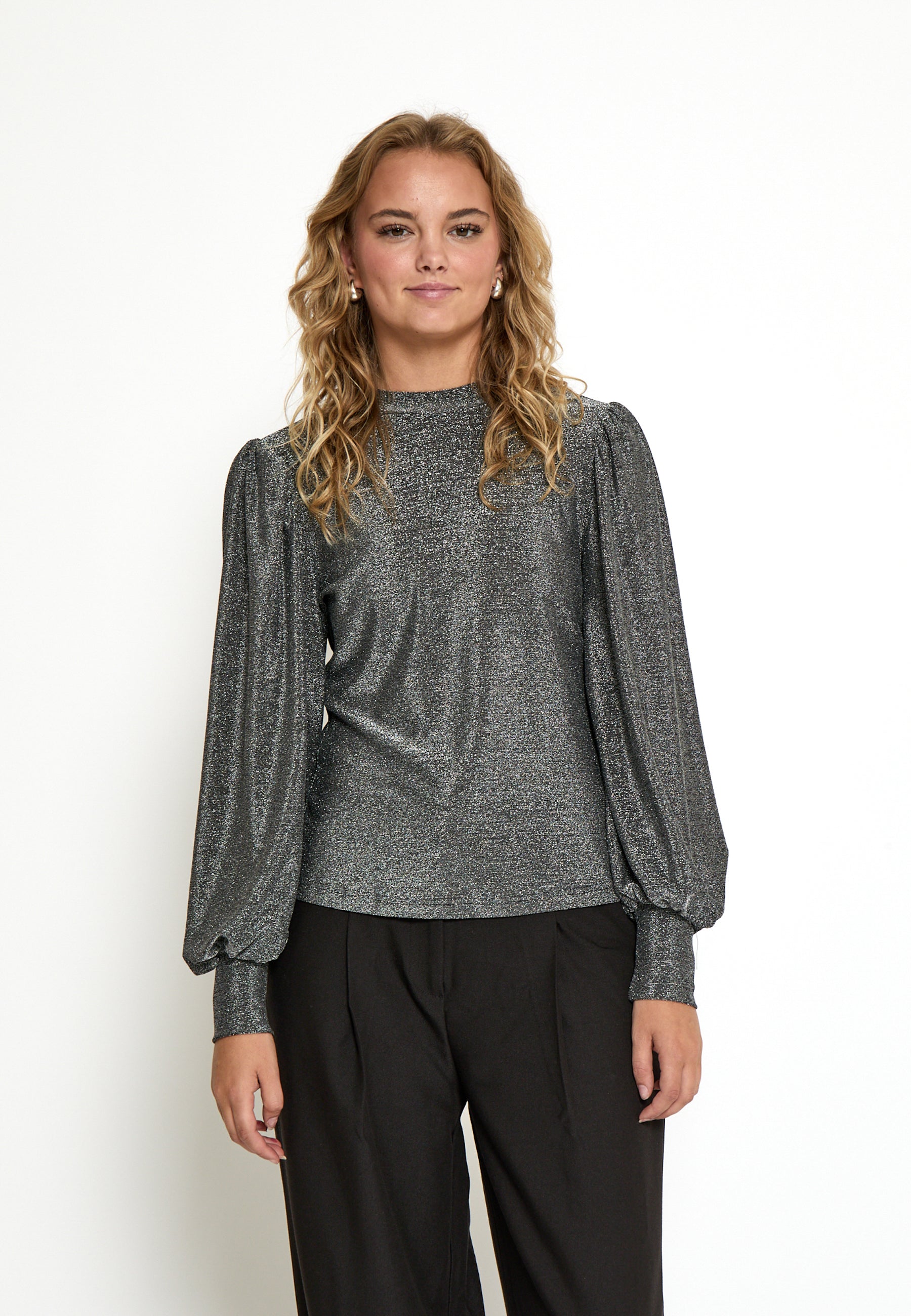 Lucina blússa frá Peppercorn - Light grey metal