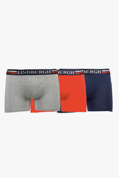 Nærbuxur úr bambus, boxer á herra frá Lindberg-mix litir rautt-grátt-navy