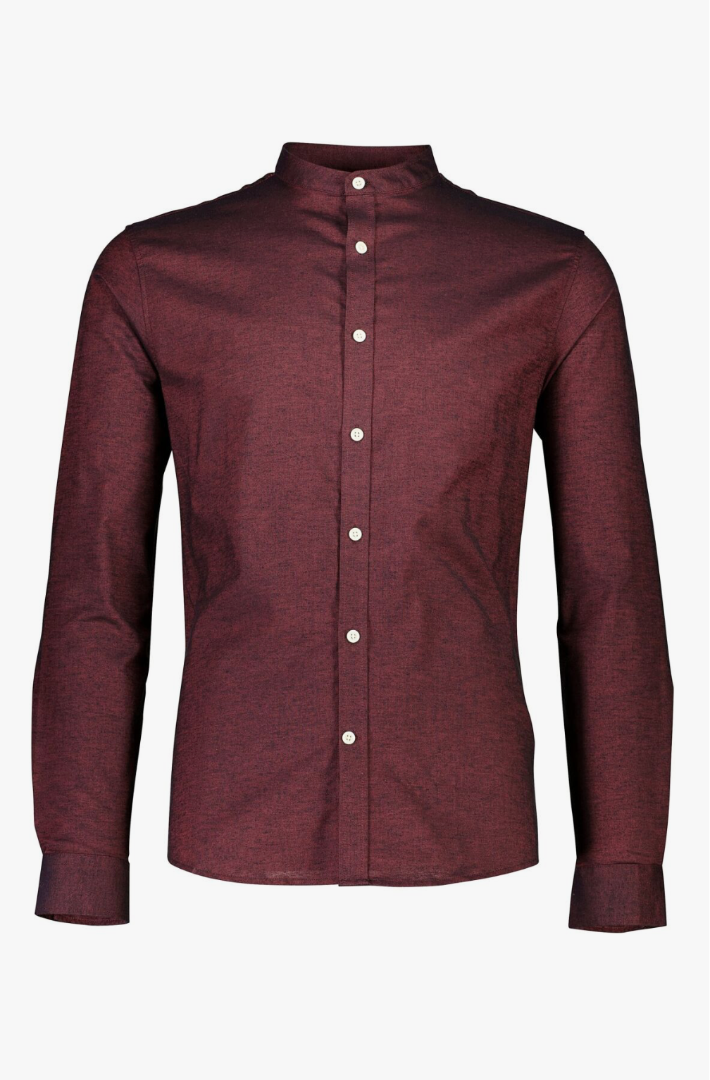 Oxford mandarin superflex skyrta frá Lindbergh með kínakraga - Deep red mix