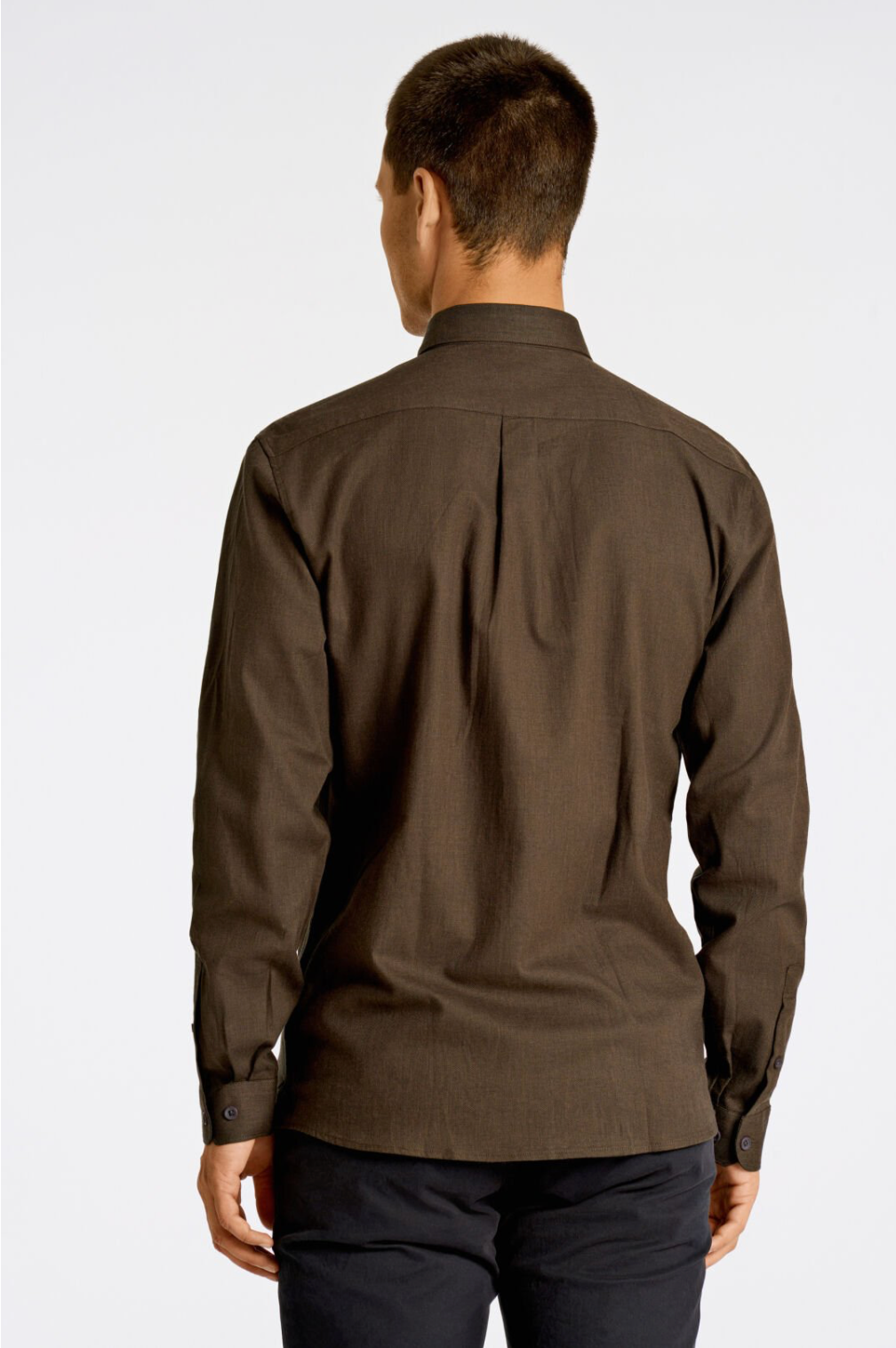 Mouliné stretch skyrta frá Lindbergh - Deep brown