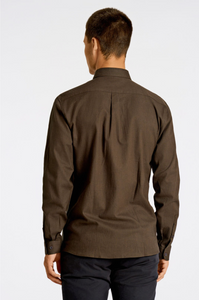 Mouliné stretch skyrta frá Lindbergh - Deep brown