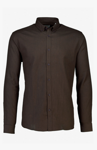 Mouliné stretch skyrta frá Lindbergh - Deep brown
