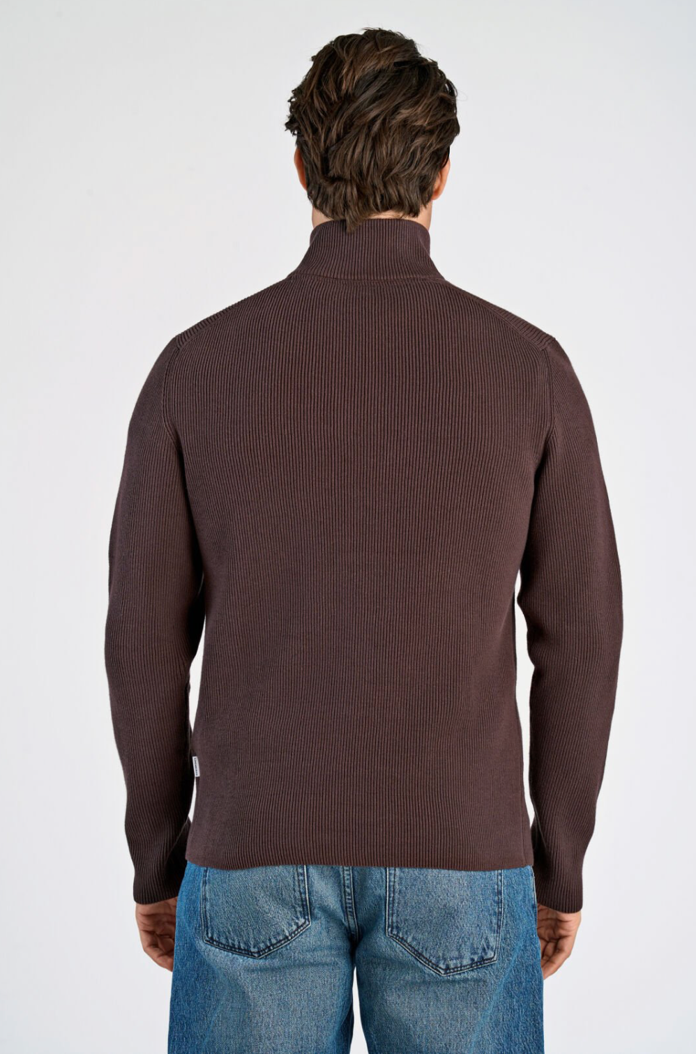 Hálf rennd peysa frá Lindbergh - Red / DK BURGUNDY