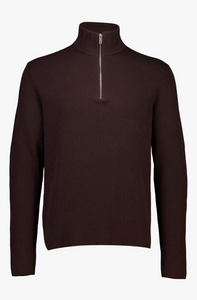 Hálf rennd peysa frá Lindbergh - Red / DK BURGUNDY