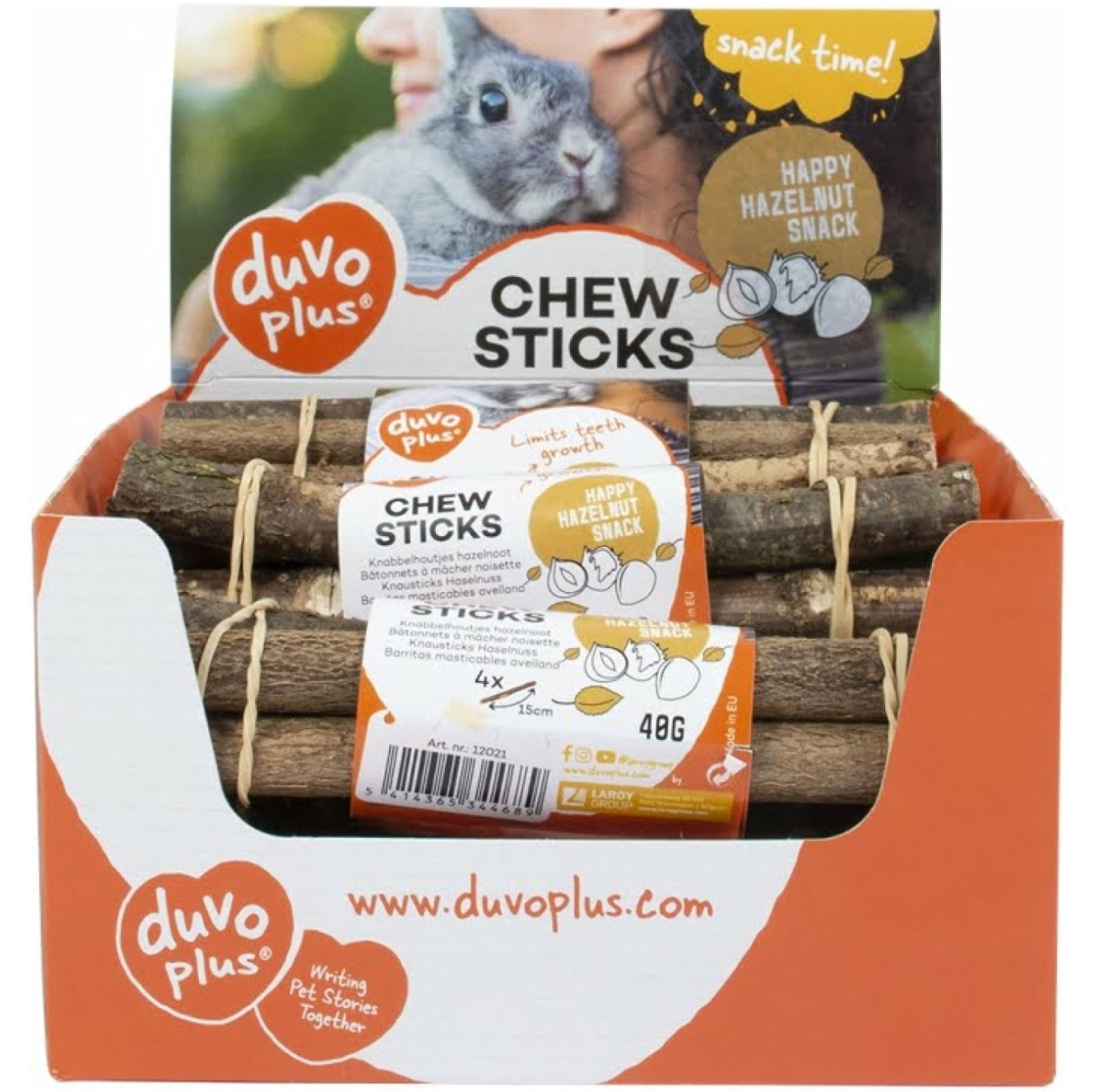 CHEW STICKS HAZELNUT 4st