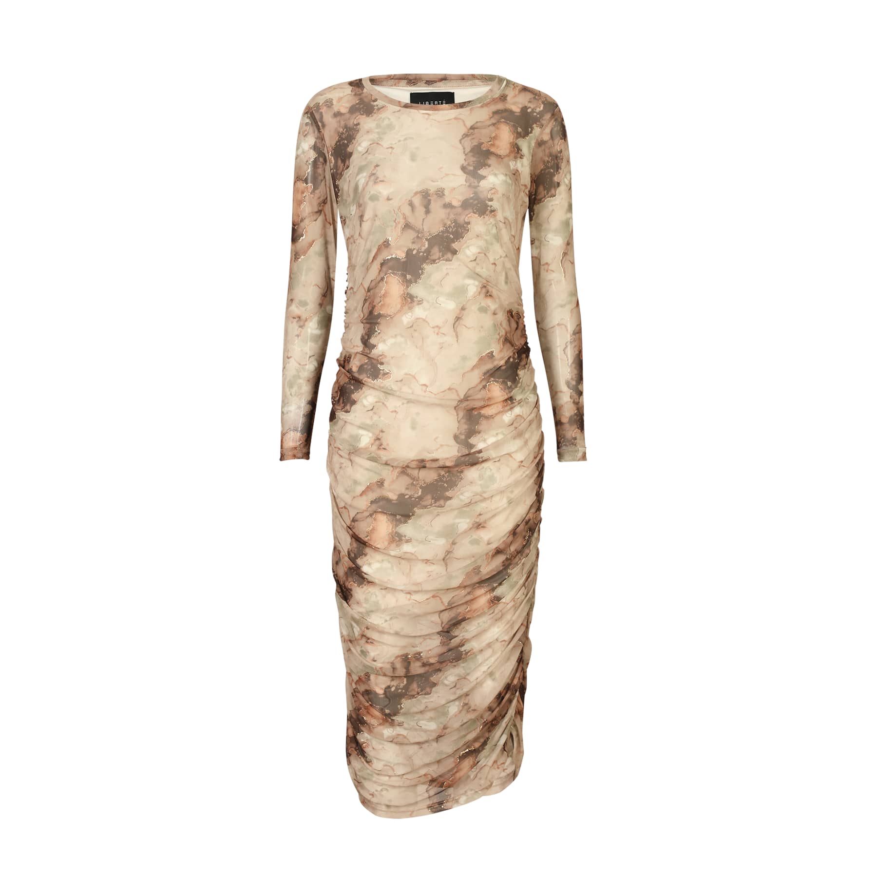 Mesh LS Long dress frá Liberté - Gold marble