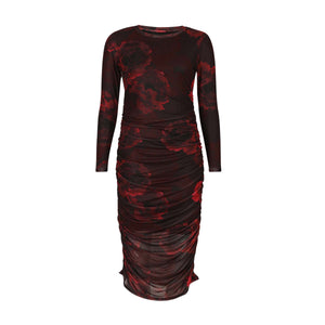 Mesh LS Long dress frá Liberté - Black flower