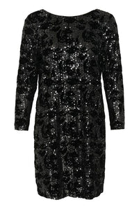Grit Sequin pallíettukjóll  frá Kaffe - Svört/Dökk silfur  Sequin