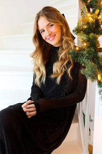 Olga glitter kjóll frá Kaffe - Svartur með glimmeri