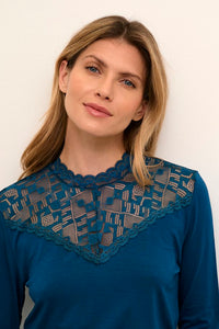 Trulla jersey bolur frá Cream - petrol blue