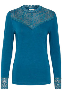 Trulla jersey bolur frá Cream - petrol blue