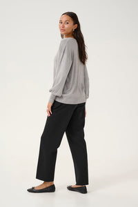 Regina peysa frá Kaffe - Grey Silver Metallic