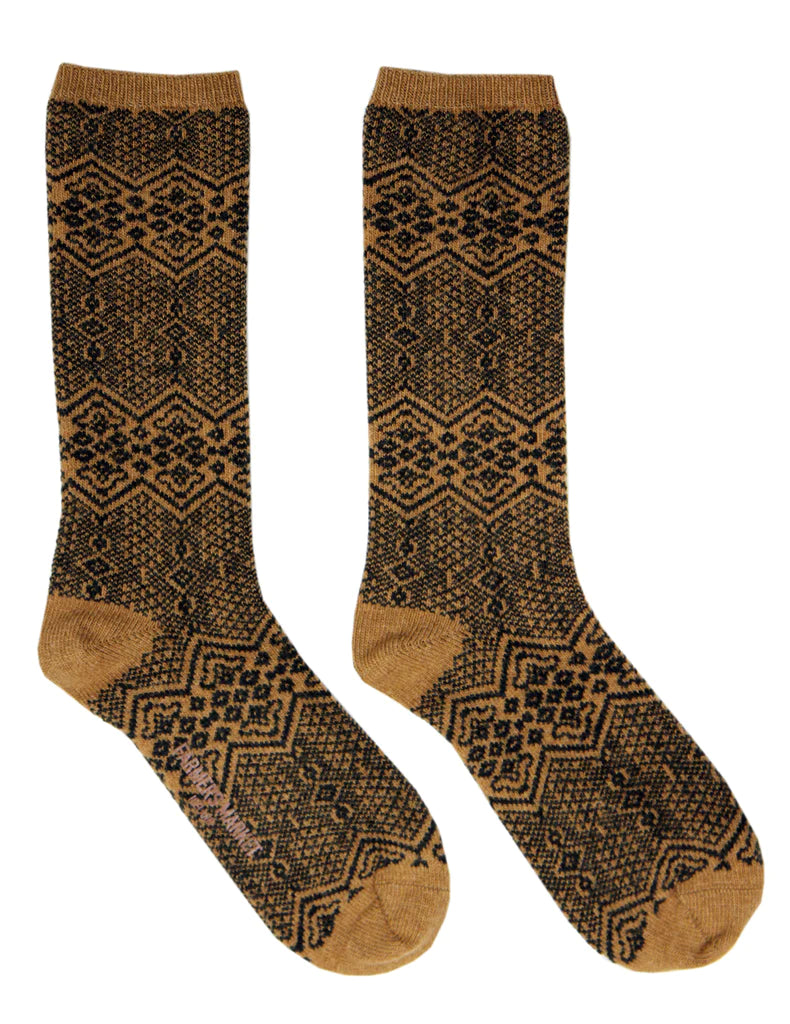 Hamragarðar, ullarsokkar Khaki/brúnir