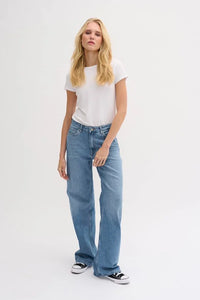 35 THE LOUIS gallabuxur frá My Essential Wardrobe - MEDIUM BLUE RETRO WASH