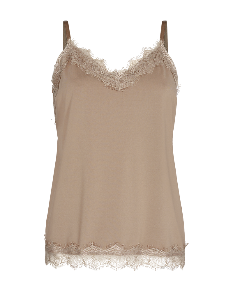 Bicco toppur frá Freequent - Desert taupe