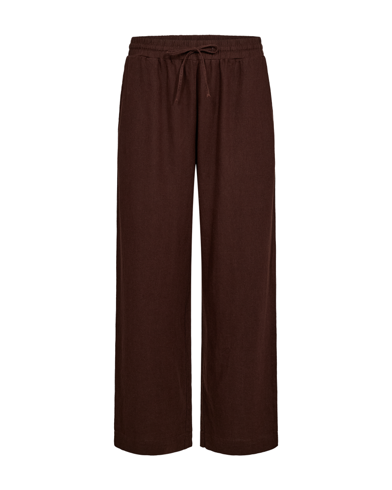 Lava ankle buxur úr hör frá Freequent - Coffee bean