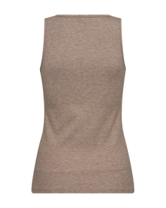 Lini toppur með glitþræði frá Freequent - Simply Taupe Mel. w. Silver