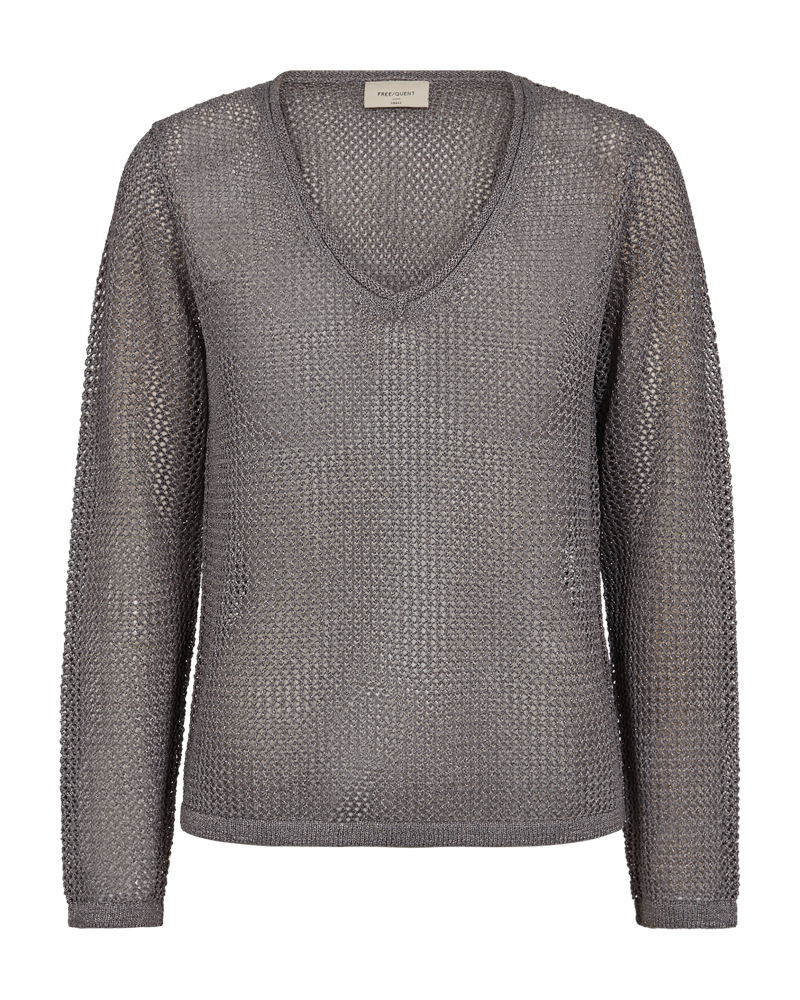 Terne peysa frá Freequent -   Medium Grey Mel. w. Silfur