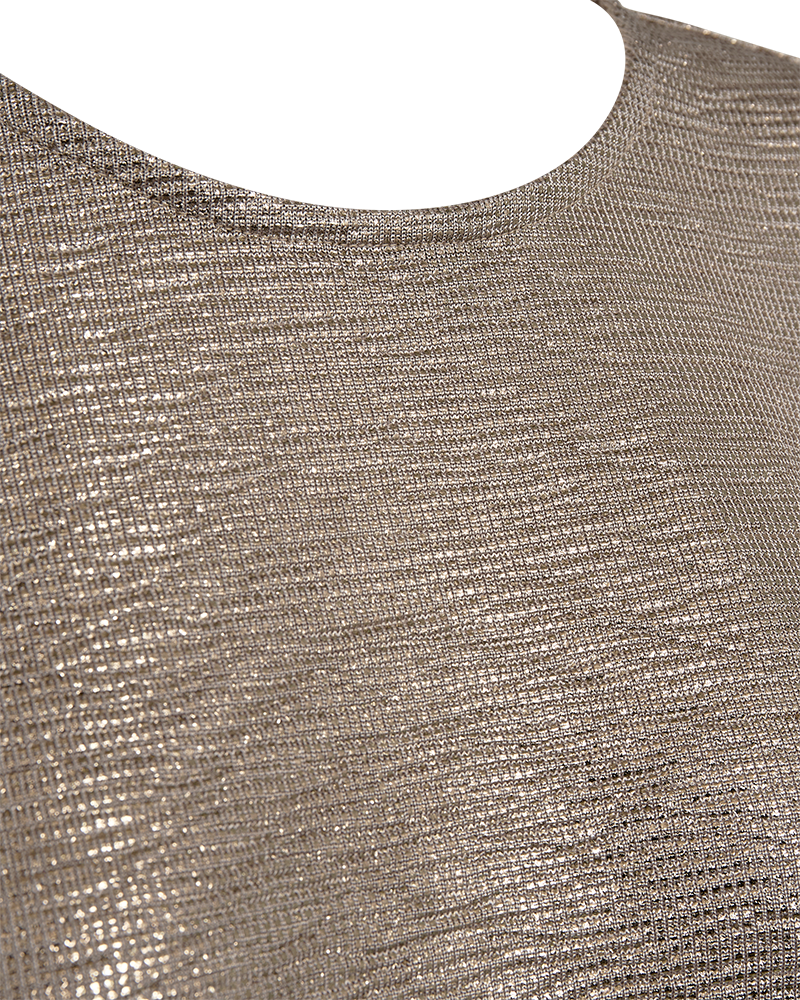 Satina Tee stutterma toppur frá Freequent - Desert taupe