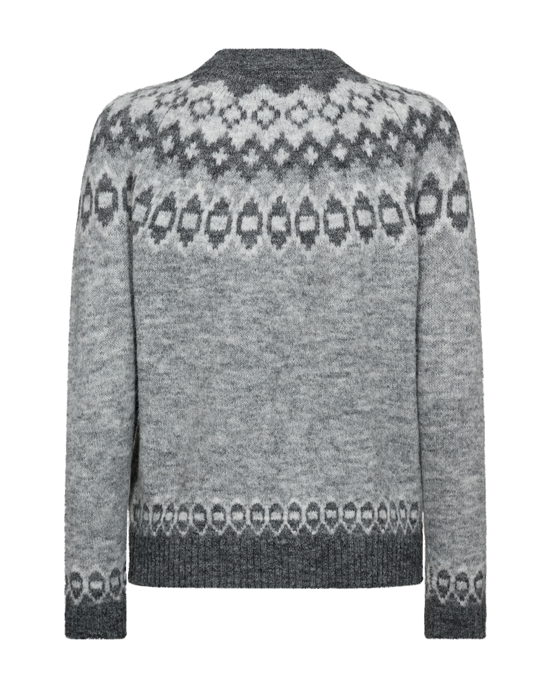 Novala peysa  frá Freequent - Med Grey Mel. w. Dark Grey Mel