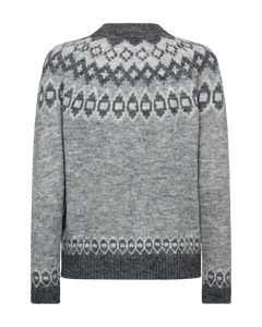 Novala peysa  frá Freequent - Med Grey Mel. w. Dark Grey Mel