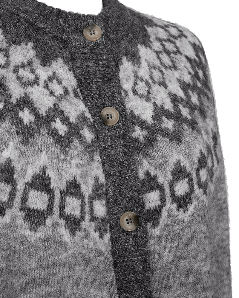 Novala peysa  frá Freequent - Med Grey Mel. w. Dark Grey Mel