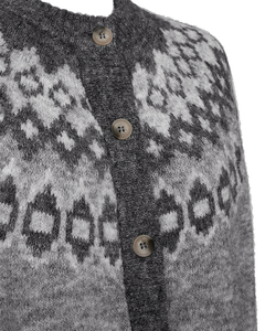 Novala peysa  frá Freequent - Med Grey Mel. w. Dark Grey Mel
