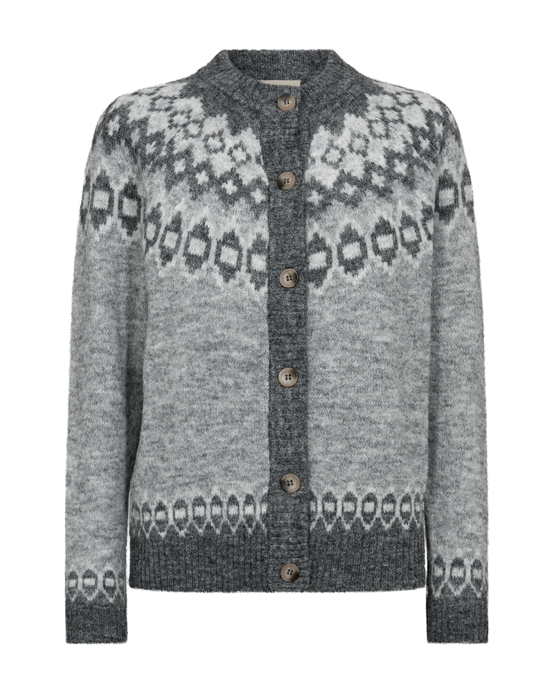 Novala peysa  frá Freequent - Med Grey Mel. w. Dark Grey Mel
