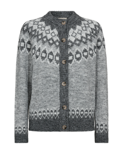 Novala peysa  frá Freequent - Med Grey Mel. w. Dark Grey Mel