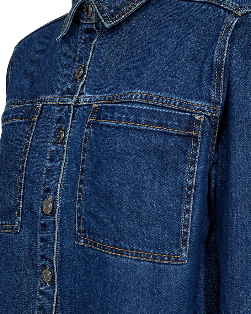 Rinna gallajakki frá Freequent - Medium Blue Denim