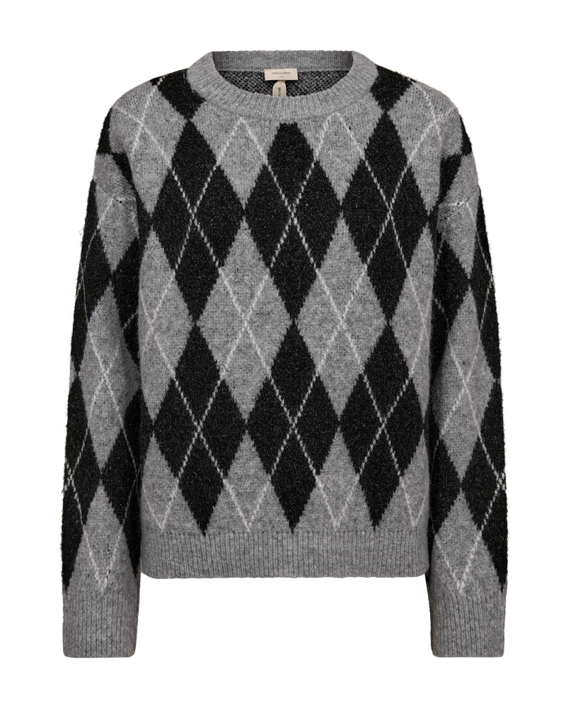 Vesper peysa  frá Freequent - Medium Grey Mel. w. Black