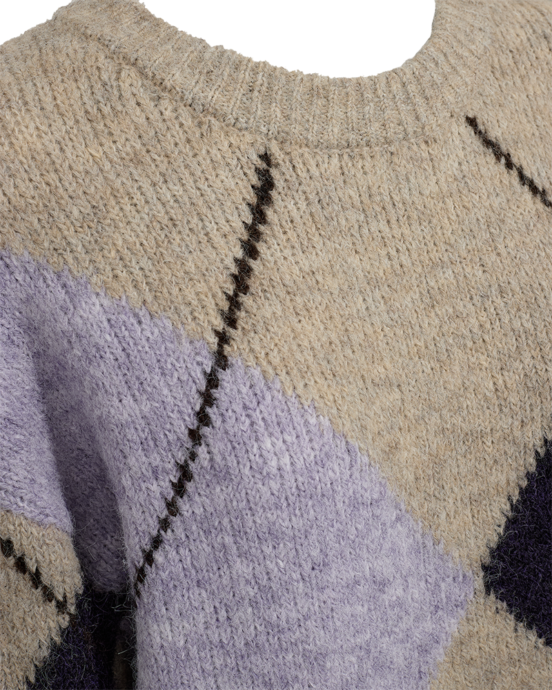 Grslulu peysa frá Freequent - Oyster Grey Mel w. Iris Mel