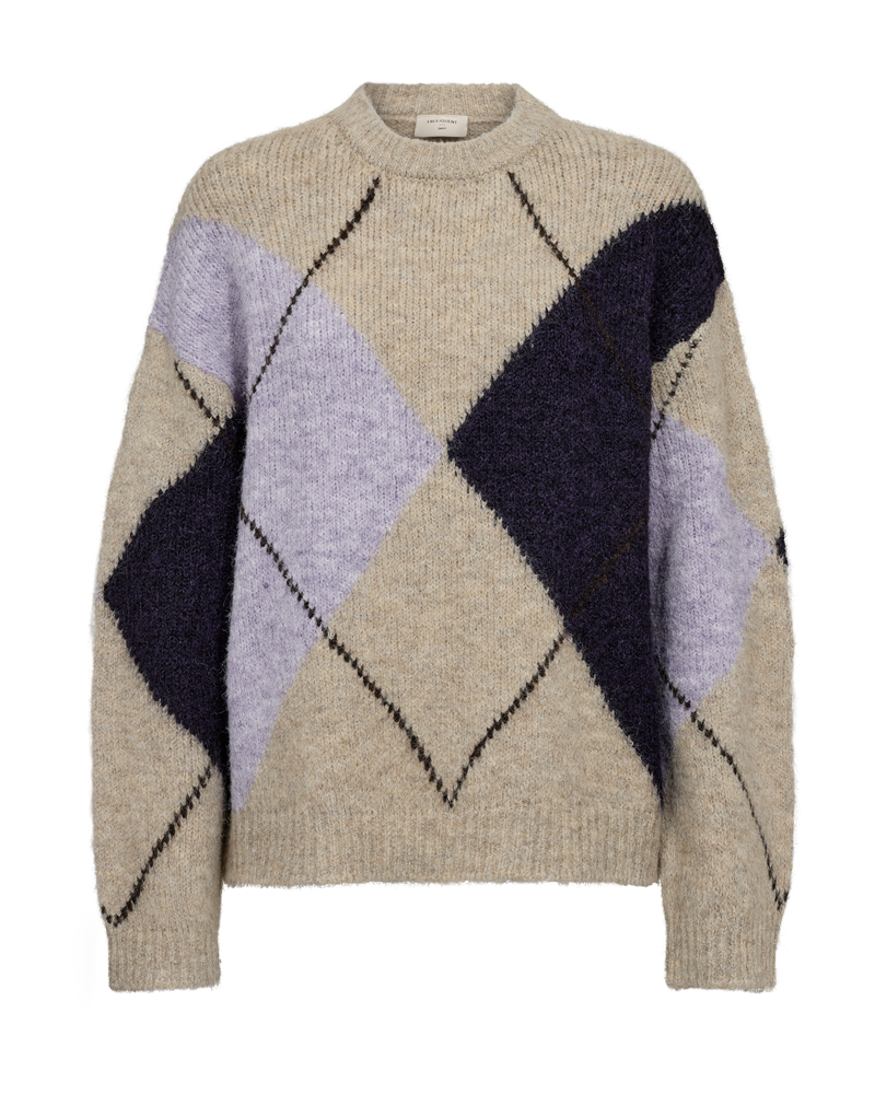 Grslulu peysa frá Freequent - Oyster Grey Mel w. Iris Mel