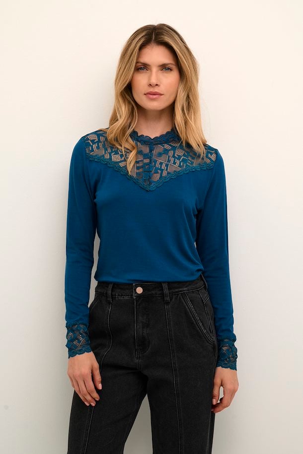 Trulla jersey bolur frá Cream - petrol blue