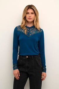 Trulla jersey bolur frá Cream - petrol blue