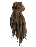 Síða unisex trefill. Khaki svartur