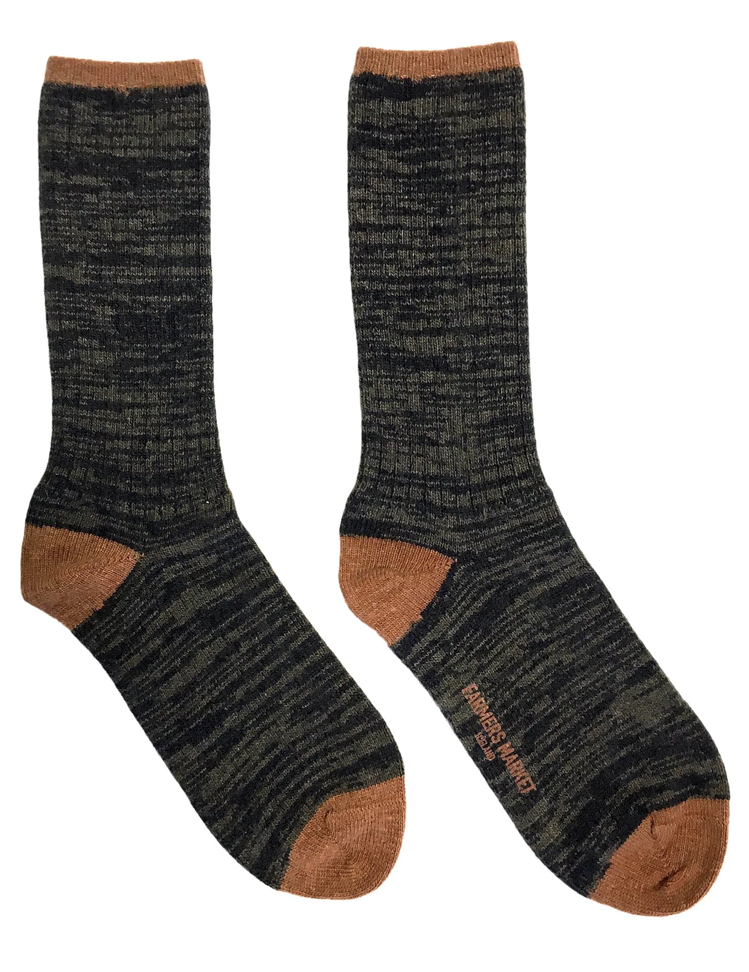 Túnfótur, ullarsokkar unisex  Grænir -tvíd