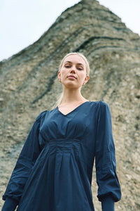 Antoinett kjóll frá Culture  síður - blár