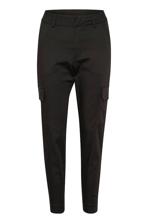 Lea pocket buxur frá Kaffe - svartar