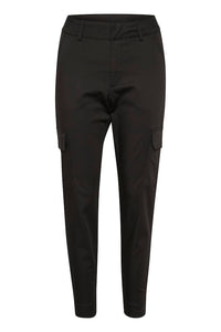 Lea pocket buxur frá Kaffe - svartar