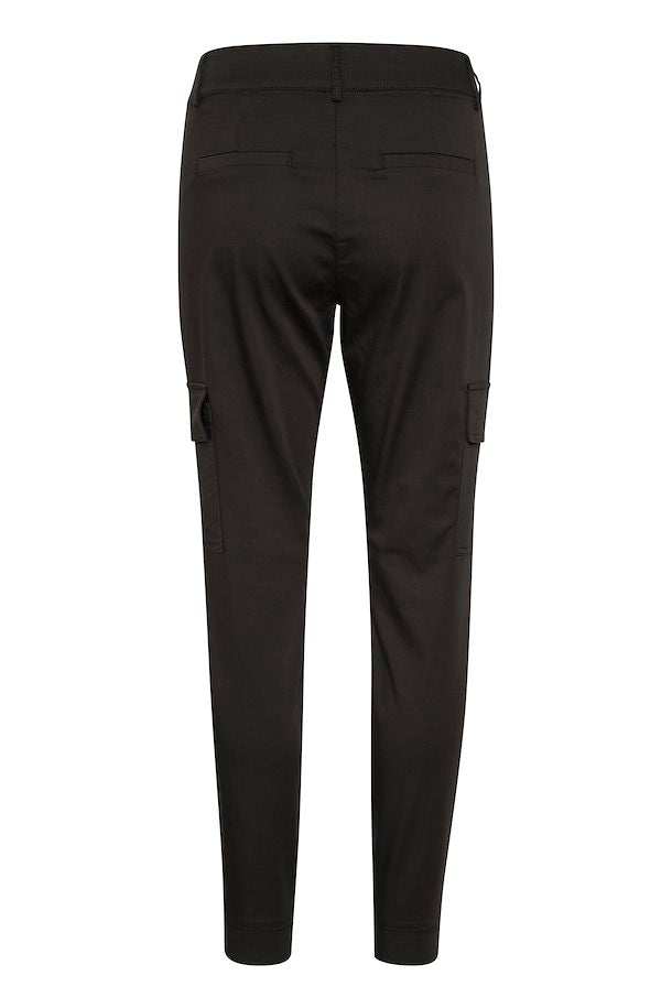 Lea pocket buxur frá Kaffe - svartar