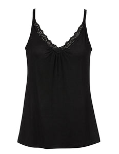 Toppur með blúndu Trofé - svartur 63104