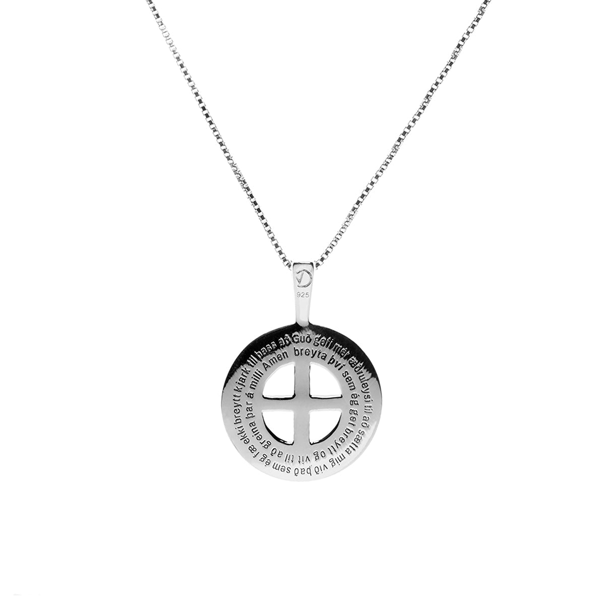Infinity hálsmen með æðruleysisbæn á bakhliðinni frá Vera Design