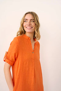 Bellis caftan kjóll frá Cream úr hör- orange