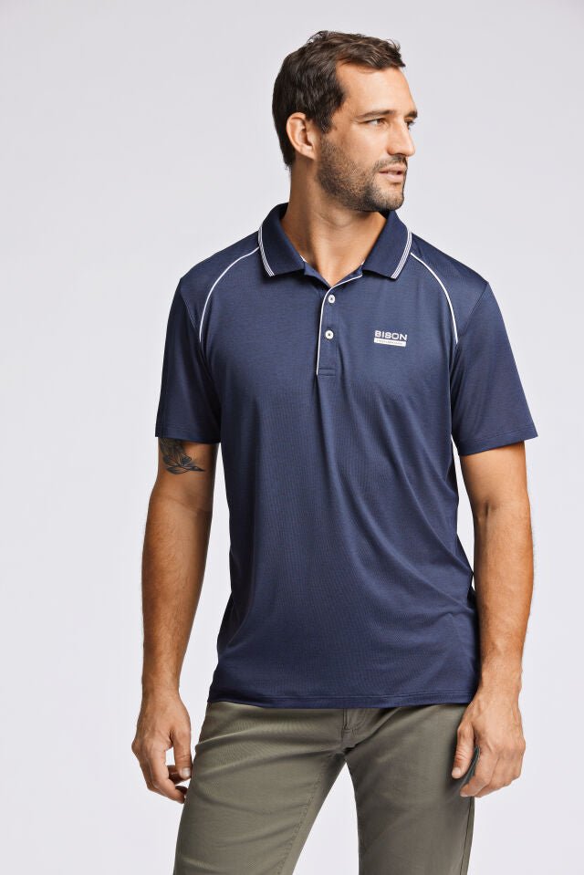 Póló bolur frá Bison - navy