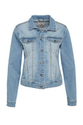 Rock gallajakki frá Freequent - Light blue denim blár